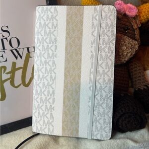 Michael Kors White and Gold Striped Notebook